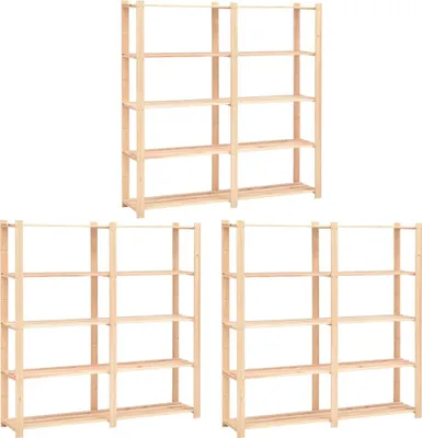 Produktbild von Lagerregale 5 Böden 3 Stk. 170x38x170cm Massivholz Kiefer 500kg