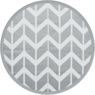 Produktbild von Outdoor-Teppich Grau Ø120 cm PP, Garten Balkon,Gartenteppiche Picknickdecken, 0.68 kg-368522