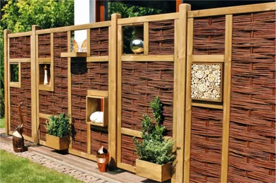 Produktbild von Zaun Hauptelement Weidengeflechtzaun Labo-3D 180 x 180 cm braun