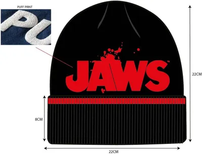 Produktbild von Jaws - Logo - Mütze HE607 (Einheitsgröße) (Schwarz/Rot)