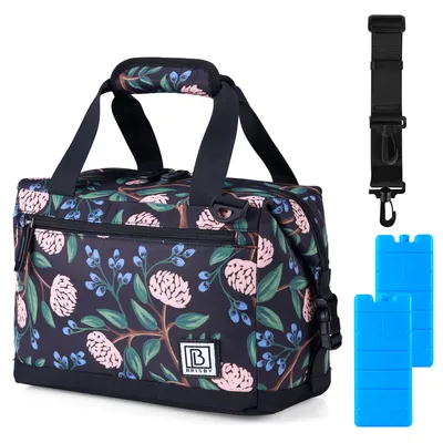 Produktbild von Brisby 4-lagige isolierte Kühltasche - Lunchtasche 12 Liter - Extra Raum Faltbar- Passionsblume