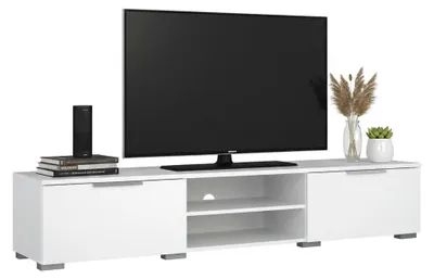 Produktbild von TV-Schrank mit zwei Schubladen, weiß glänzend, 172 x 33 x 39 cm