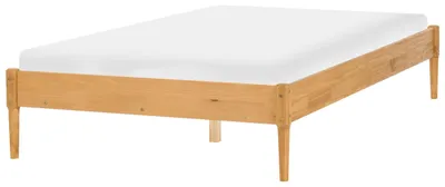 Obrázek produktu pro BELIANI Postel světle hnědá borovicové dřevo 120 x 200 cm bez čela s lamelovým roštem přírodní skandinávský styl ložnice