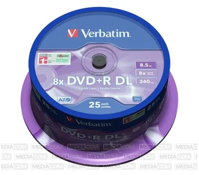 Produktbild von Verbatim DVD+R Double Layer 8x Matt Silver 25pk Spindle, Spindel