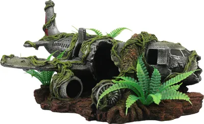 Produktbild von Terra Della Terrarium Dekoration Flugzeugwrack Dschungel