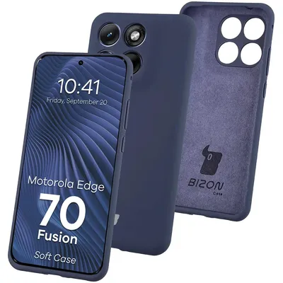 Produktbild von Silikon Handyhülle für Motorola Edge 70 Fusion, Bizon Soft Case, Dunkelblau