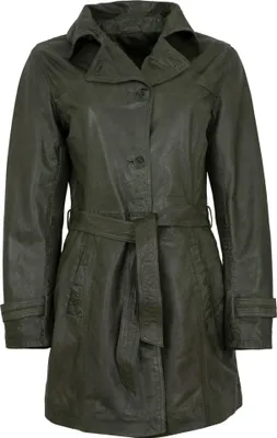 Produktbild von MADDOX  - Damen Ledermantel Trenchcoat Lammnappa olive : 44
