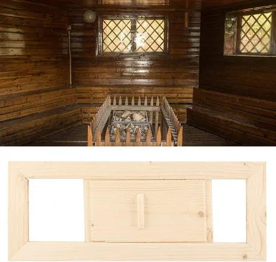 Image de Grille de ventilation rectangulaire en bois pour sauna et hammam