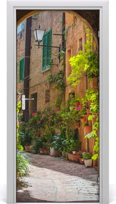 Produktbild von Tulup Türaufkleber 95x205 cm Dekorative Aufkleber Selbstklebend Wasserdichte Tapete Abnehmbar Schlafzimmer Wohnzimmer Wohnkultur - Alte Strasse