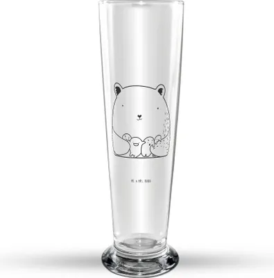Produktbild von Mr. & Mrs. Panda Bierglas Bär Gefühl - Transparent - Geschenk, Verrückt, Durchgedreht, Glasbierglas, Wahnsinn, Glasbecher, Trinkglas, Bier Glas, Bierbecher