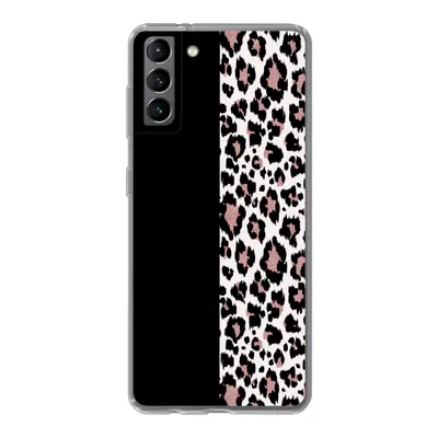 Produktbild von MuchoWow® Handyhülle Schutzhülle Hülle für Samsung Galaxy S21 Plus Tiermuster - Panther - Rosa Silikon Softcase Handy Hülle - Handy-Tasche