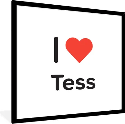 Produktbild von MuchoWow® Gerahmtes Poster Ich liebe - Tess - Mädchen 40x40 cm - Poster mit Schwarzem Bilderrahmen Wandposter Rahmen Foto Bilder - Mit Rahmen - Wanddekoration Schlafzimmer