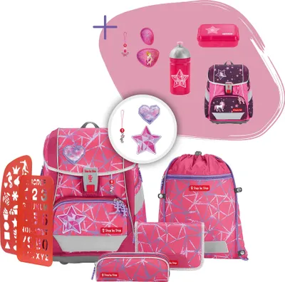 Produktbild von Step by Step Schulranzen-Set 2IN1 PLUS „Star Stella“, 10-teilig, pink