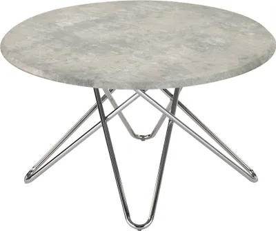 Produktbild von CasaDolce Couchtisch ZERINA, 80x80x45 cm, grau, MDF-Konstruktion, runde Tischplatte, Kromier Metallbeine