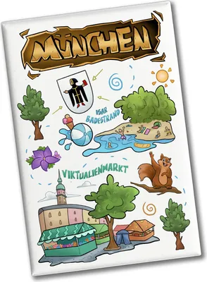 Produktbild von München Pop Art Souvenir Souvenir Magnet - Viktualienmarkt