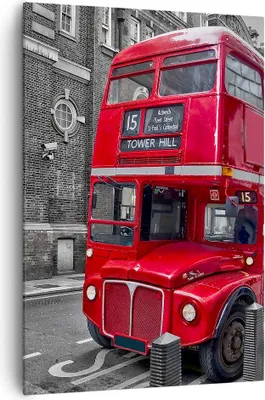 Produktbild von Bild auf Leinwand - Leinwandbild - Einteilig - Bus Denkmal London Geschichte - 70x100cm - Wand Bild - Wandbilder - Leinwanddruck - Wanddekoration - Leinwand bilder - Wandbild - PA70x100-2673