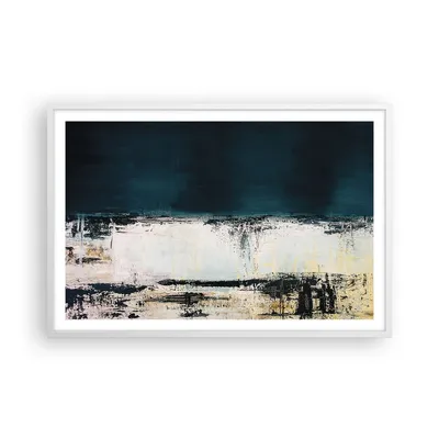 Produktbild von Gerahmtes Poster - Weißer Rahmen - Abstraktion gerieben schwarz - 91,5x61 cm - Wand Bild - Wanddeko - Wandbilder - Kunstposter - Wandposter - Bilderrahmen - Bilder - Kunstdruck - P2WAA91x61-4381