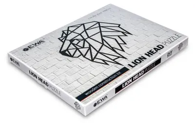 Produktbild von 3D-Puzzle „Lemn Löwenkopf“ – Kunst aus Öko-Holz