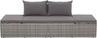 Produktbild von vidaXL Gartenbett Grau 195×60 cm Poly Rattan
