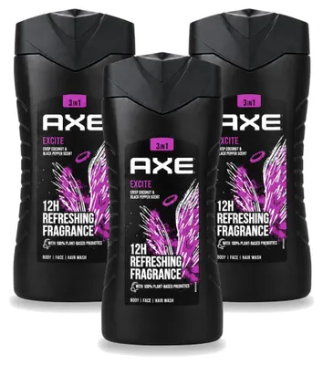 Produktbild von 3 x Axe Douchegel Excite - 250 ml - Vorteilspackung - 3 Stücke