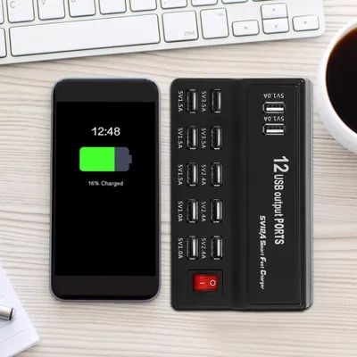 Obrázek produktu pro Multi Port Household 12 USB portů Rychlá nabíječka Power Strip pro mobilní telefon Ventilátor