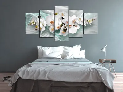 Produktbild von Akustikbild Blumen 200x100 cm Bilder Akustikschaum Hochleistungsschallabsorber Schallschutz Leinwand 5 tlg Wandbild Raumakustik Schalldämmung b-C-0104-b-p
