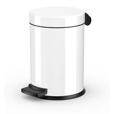 Produktbild von Hailo Tret-Kosmetikeimer Solid S 4l Ø18cm weiß, 4 l, Rund, Stahl, Weiß, Kunststoff, Terrasse