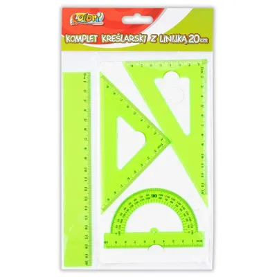 Image de Set de dessin avec règle de 20cm verte PENMATE