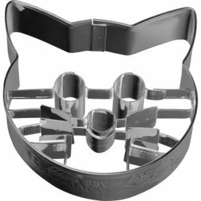 Produktbild von Birkmann Ausstechform Katze Kopf, mit Innenprägung, Ausstecher, Plätzchenform, Keks, Plätzchen, Edelstahl, 5.3 cm, 195547