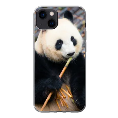 Produktbild von MuchoWow® Handyhülle Schutzhülle Hülle für iPhone 13 Großer Panda - Bambus - Blätter Silikon Softcase Handy Hülle - Karteninhaber