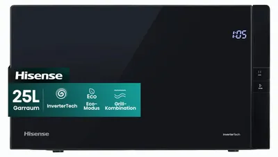 Zdjęcie produktu dla Hisense H25MOBS4HGI, Blat, Mikrofalówka grill, 25 l, 900 W, Wbudowany wyświetlacz, LED