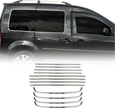Zdjęcie produktu dla Listwy okienne do VW Caddy 2003-2015 stal nierdzewna chrom 12szt