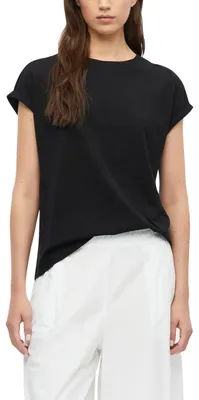 Produktbild von s.Oliver Damen T-Shirt – Relaxed Fit, weicher Jersey, Rundhalsausschnitt, überschnittene Schultern – Größe 38, 9999_schwarz