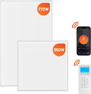 Zdjęcie produktu dla Jayseuw Ogrzewanie podczerwienią 360 W | Ogrzewanie sufitowe z wbudowanym termostatem | Panel grzewczy z pilotem | z ochroną krawędzi