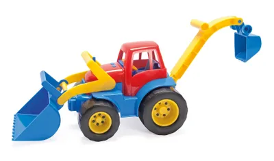 Produktbild von dantoy - Kinder Traktor - Traktor mit Frontlader und Bagger - für Kinder ab 2 Jahren - Hergestellt in Dänemark