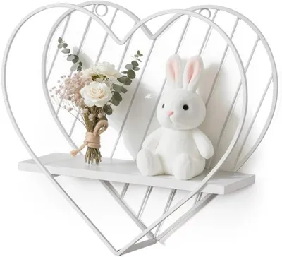 Produktbild von Unyqoos Wandregal mit herzförmigem Design – stilvolle Aufbewahrung für Schlafzimmer, Badezimmer und Wohnzimmer