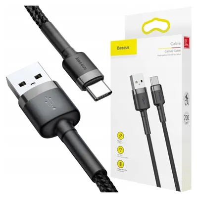 Image de Cable Usb Do Usb-C Baseus Cafule 2A 2M (Szaro-Czarny)