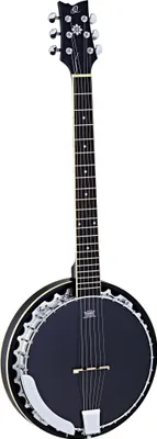 Produktbild von ORTEGA Raven Banjo OBJ350/6-SBK, 6-saitig, Semi-Mattschwarz, Mensur 628 mm, Sattelbreite 43 mm
