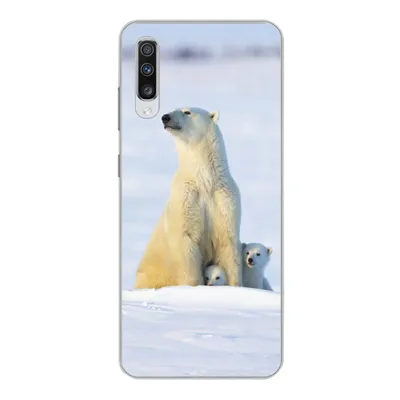 Produktbild von MuchoWow® Handyhülle Schutzhülle Hülle für Samsung Galaxy A70 Eisbär - Schnee - Jungtiere Silikon Softcase Handy Hülle - Schutzhaube