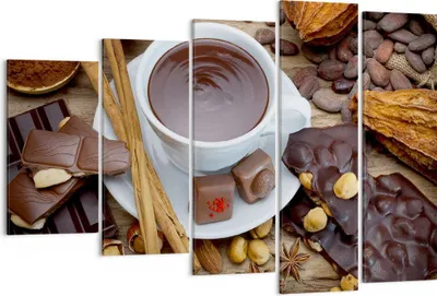 Produktbild von Bild auf Leinwand - Leinwandbild - Tasse Schokolade trinken Zimt - 150x100cm - Wand Bild - Wanddeko - Leinwanddruck - Bilder - Kunstdruck - Leinwand bilder - Wandkunst - EG150x100-2488