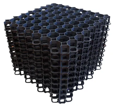 Produktbild von 10 Stück ViD Rasengitter/Rasenwaben 50x50x4 cm, schwarz | Paddockplatten/Rasengitterplatten/Bodenwaben/Gehwegplatten