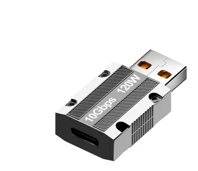 Imagen del producto de INF Adaptador USB-C hembra a USB-A macho de 120W con carcasa de aluminio y carga rápida PD