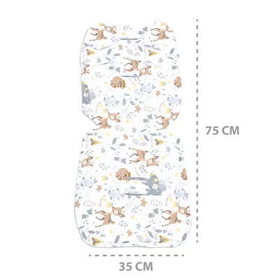 Produktbild von Totsy Baby Sitzauflage 75x35 cm für Buggy, Kinderwagen, Autositz, Babyschale, Fahrradanhänger – Atmungsaktiv, Robust, Waschbar 30 Grad, Ergonomisch, Rutschfest, Universell, Doppelseitig, Bezugschutz, Gummiband