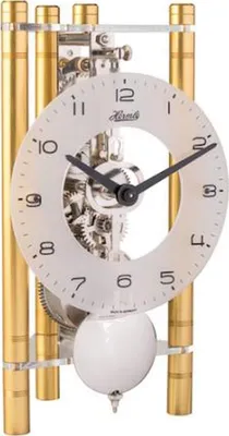 Zdjęcie produktu dla Zegar stołowy z aluminiowym mechanizmem szkieletowym - Hermle Model: 23025-500721