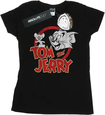 Produktbild von Tom And Jerry - "Distressed Logo" T-Shirt für Damen BI47833 (L) (Schwarz)