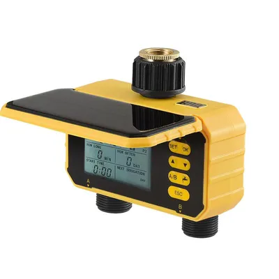 Produktbild von Automatische Solar-Bewässerungsanlage mit Mikrosprühdüsen, automatischer Zeitsteuerung, Regensensor und Zweikanal-BewässerungsTimer benutzerfreundl