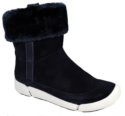 Produktbild von CLARKS Women's Tri Attract marineblaue Stiefel aus isoliertem Leder 37
