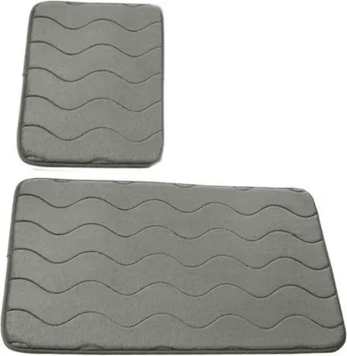 Produktbild von Badezimmer Teppiche Sumba Hellgrau 23 - Zweiteilig 2 Stück: Teppich 45x75+ Unterlage 45x35