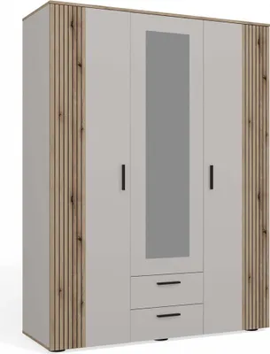 Produktbild von Kleiderschrank Evoke-Eiche / Kaschmir mit 3 Türen und 2 Schubladen