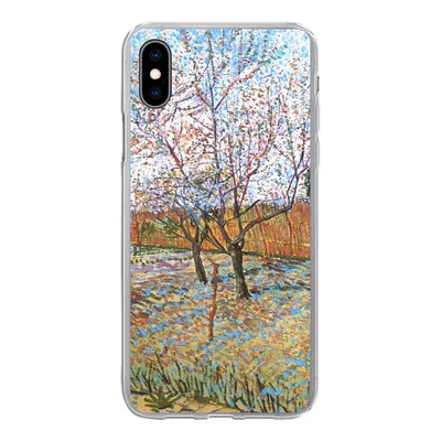 Produktbild von MuchoWow® Handyhülle Schutzhülle Hülle für iPhone Xs Blühender Pfirsichbaum - Vincent van Gogh Silikon Softcase Handy Hülle - Handytasche